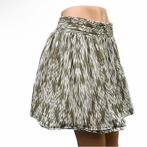 Banana Republic Olive Green Patterned A-Line Skirt Size 0